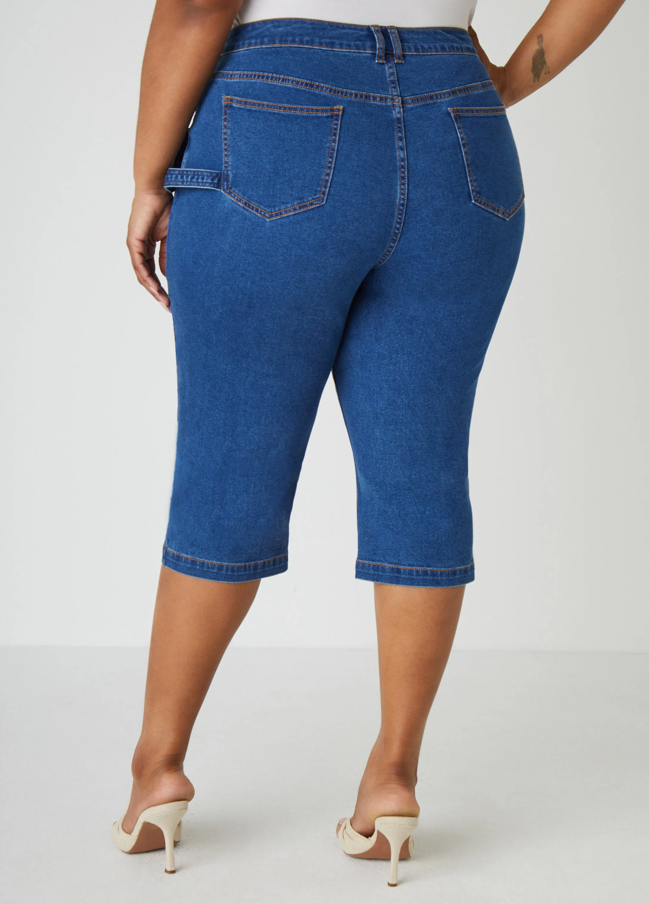 Pintuck Denim Capris sold by Ashley Stewart product image thumbnail 2