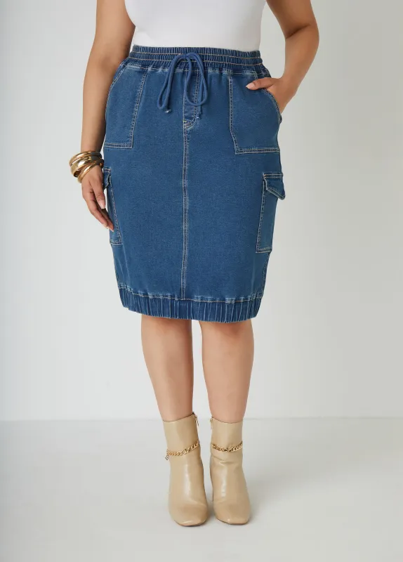 Denim Bubble Skirt sold by Ashley Stewart