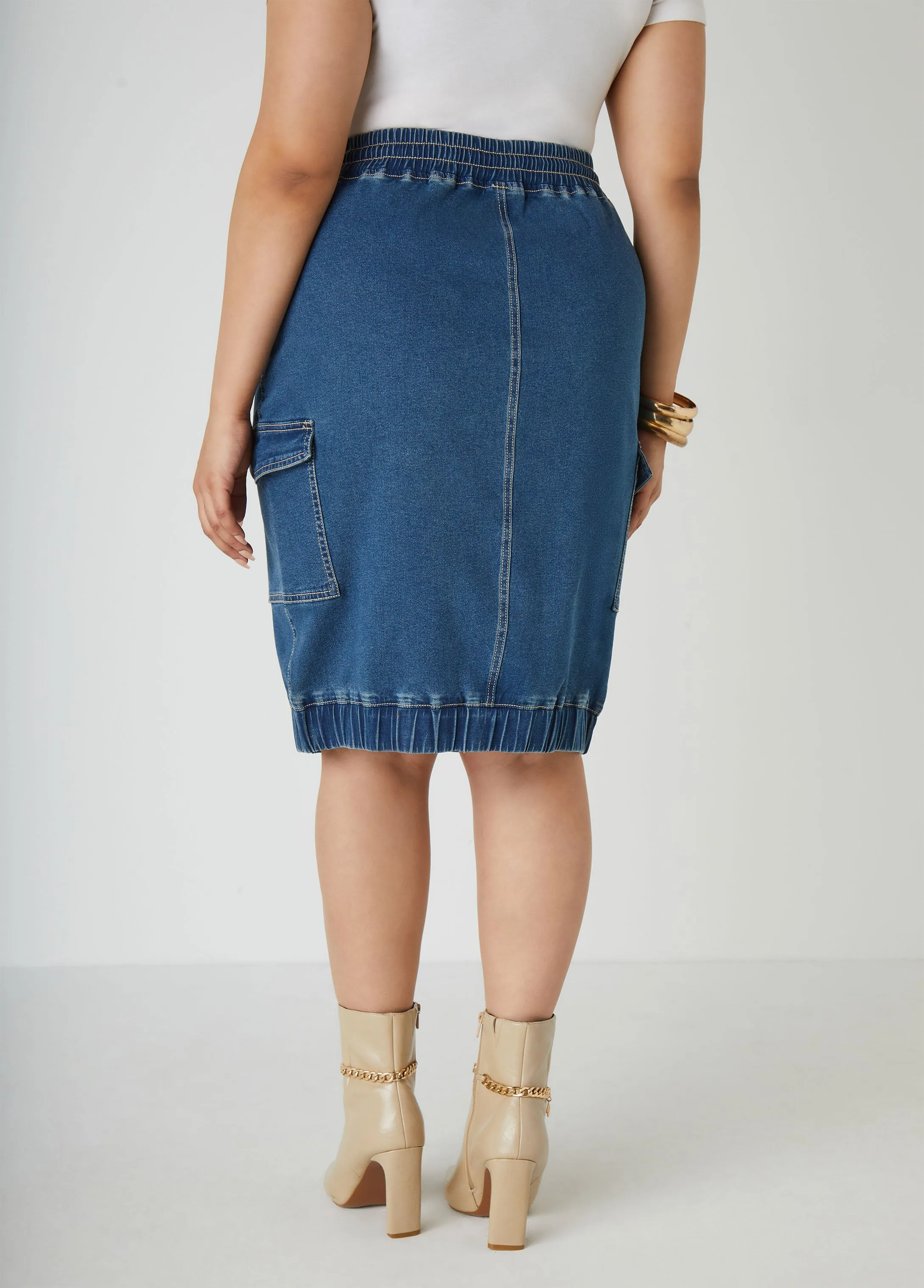 Denim Bubble Skirt sold by Ashley Stewart product image thumbnail 2