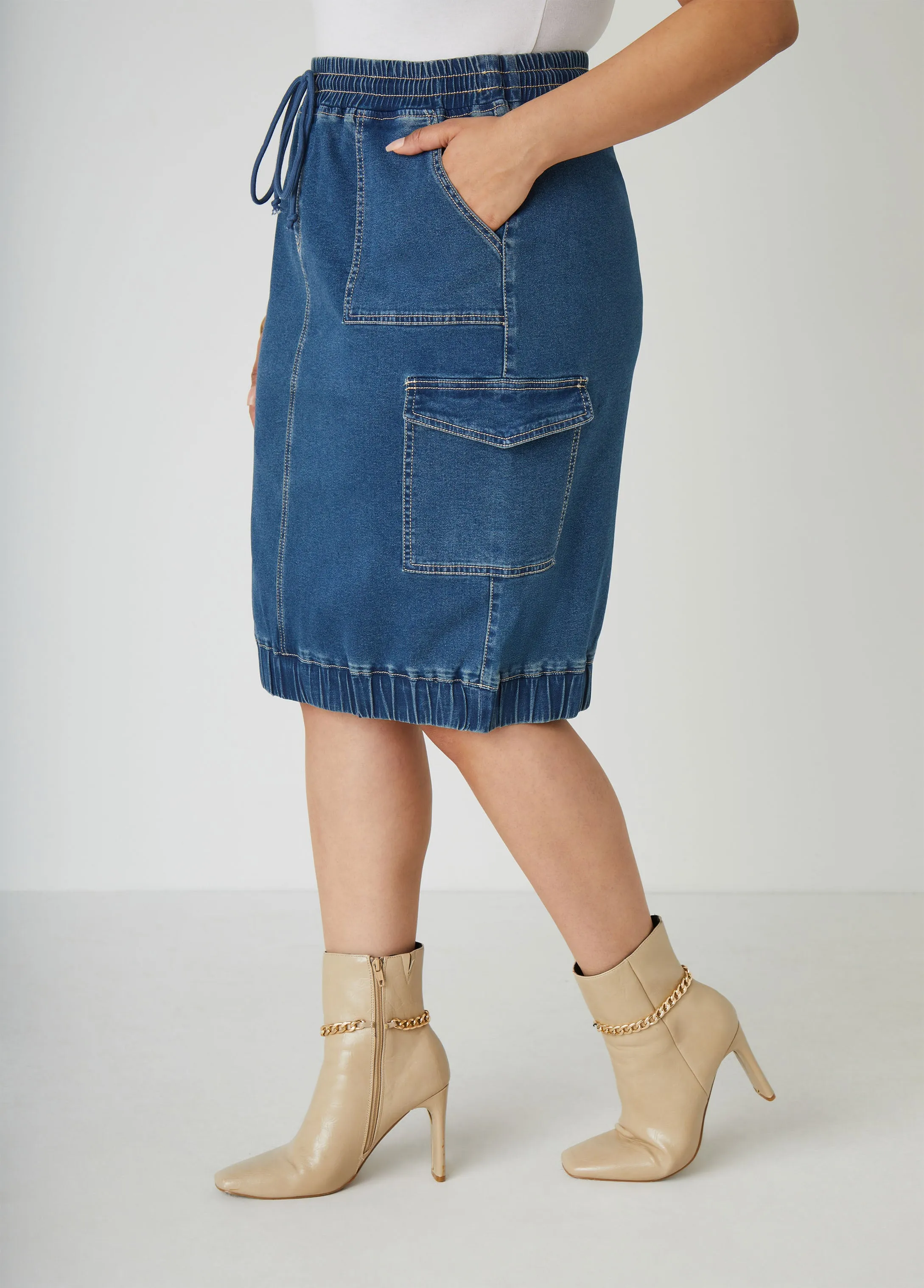 Denim Bubble Skirt sold by Ashley Stewart product image thumbnail 3