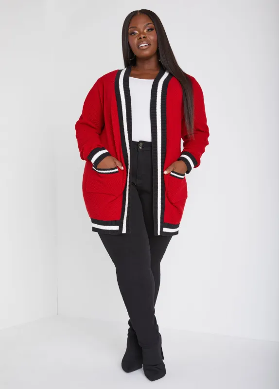 Open Front Cotton Blend Cardigan sold by Ashley Stewart