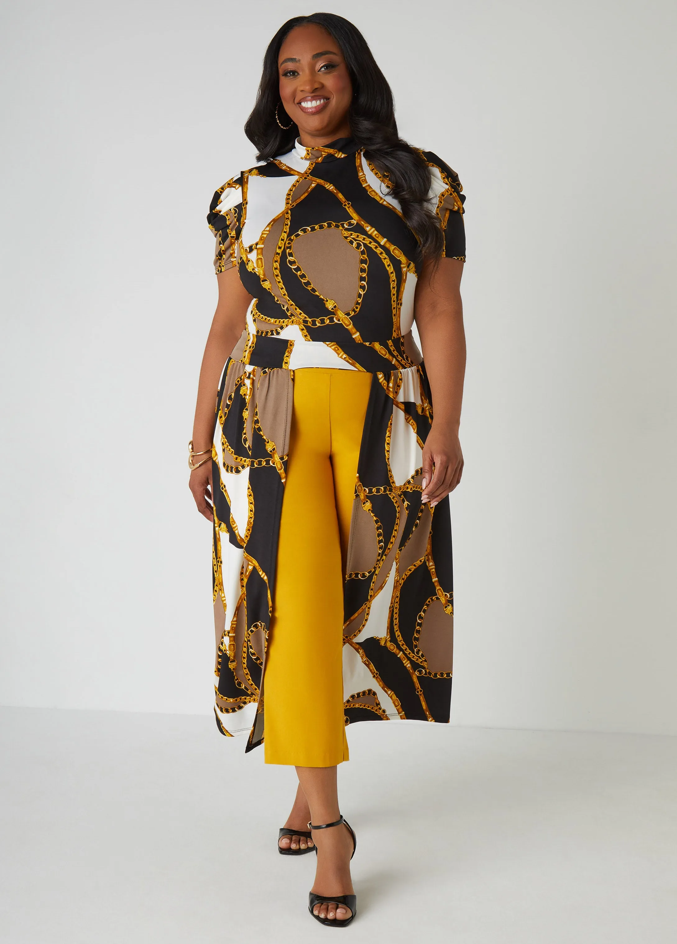 Printed Split Front Duster sold by Ashley Stewart product image thumbnail 3
