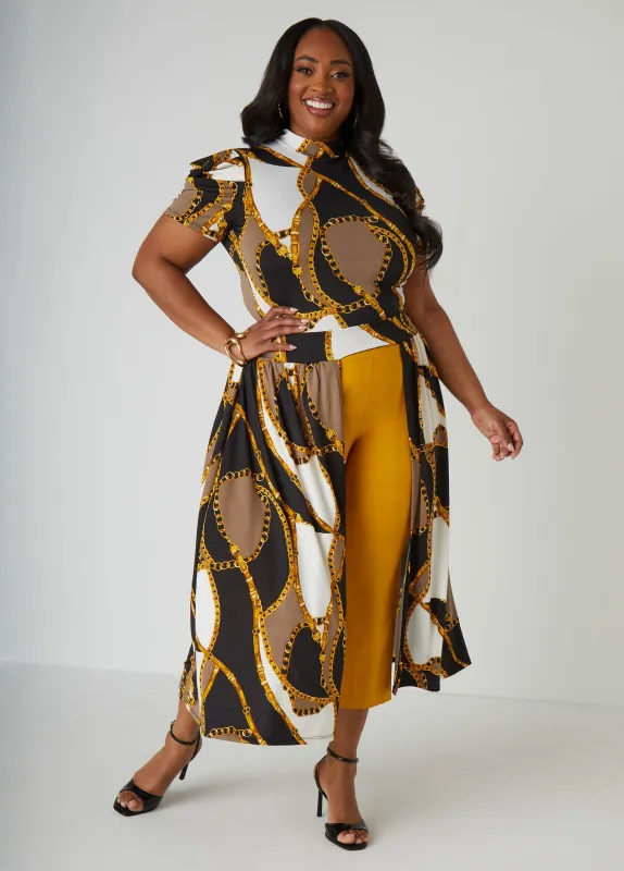 Printed Split Front Duster sold by Ashley Stewart