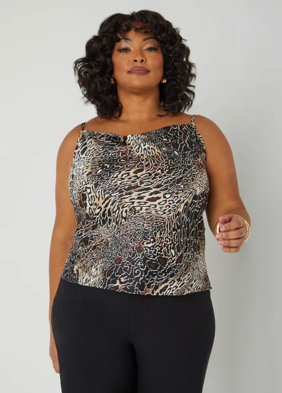 Animal Print Satin Cami sold by Ashley Stewart