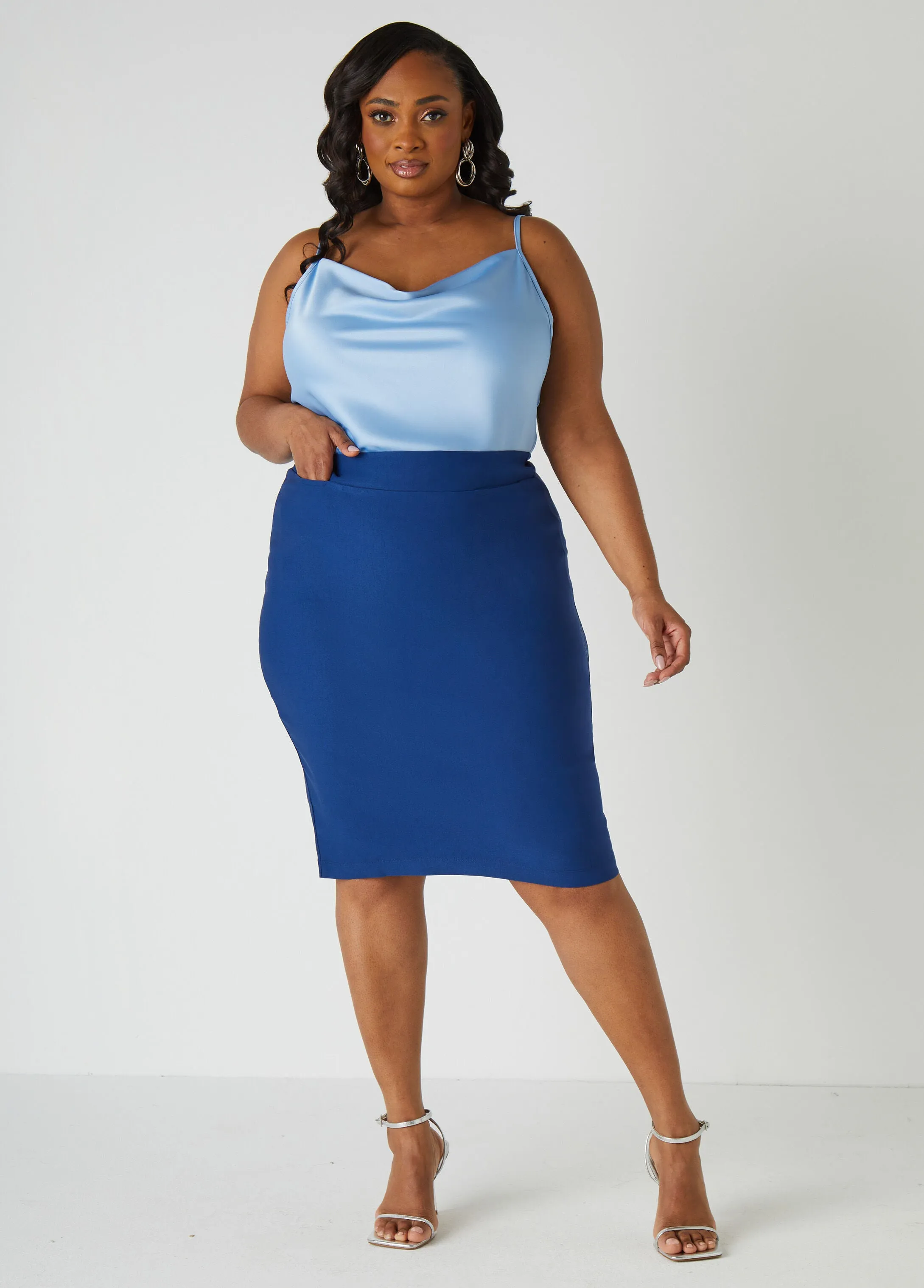 Satin Cowl Neck Cami sold by Ashley Stewart product image thumbnail 3