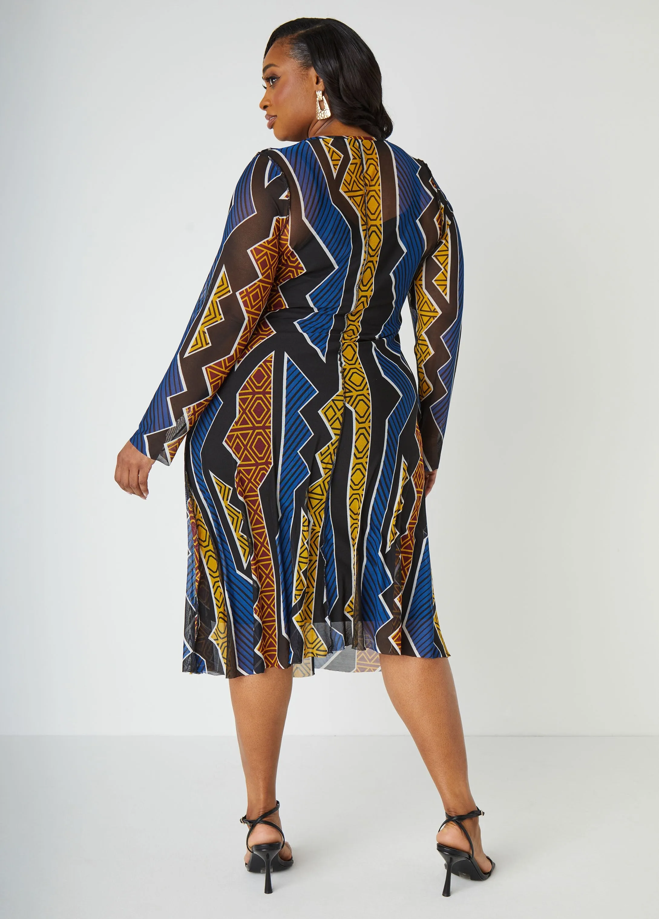 Printed Mesh Maxi A Line Dress sold by Ashley Stewart product image thumbnail 2