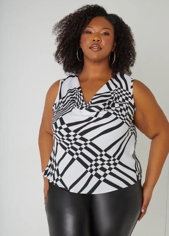 Printed Cowl Neck Top sold by Ashley Stewart