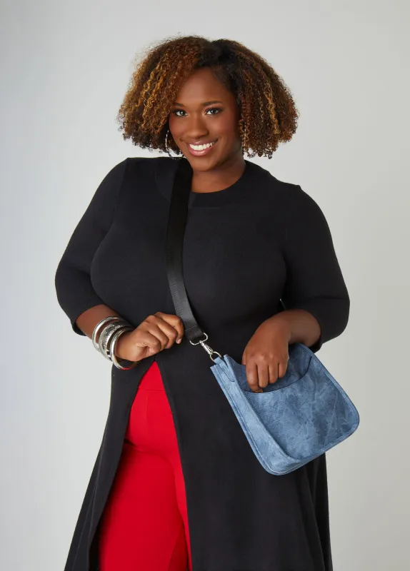 Denim Print Faux Leather Crossbody sold by Ashley Stewart