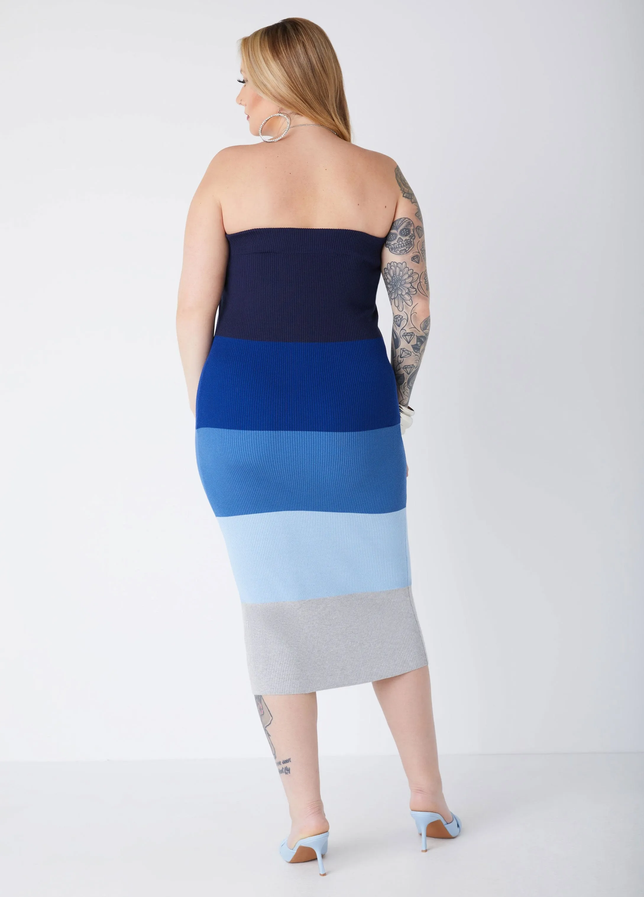Striped Strapless Bodycon Dress sold by Ashley Stewart product image thumbnail 2