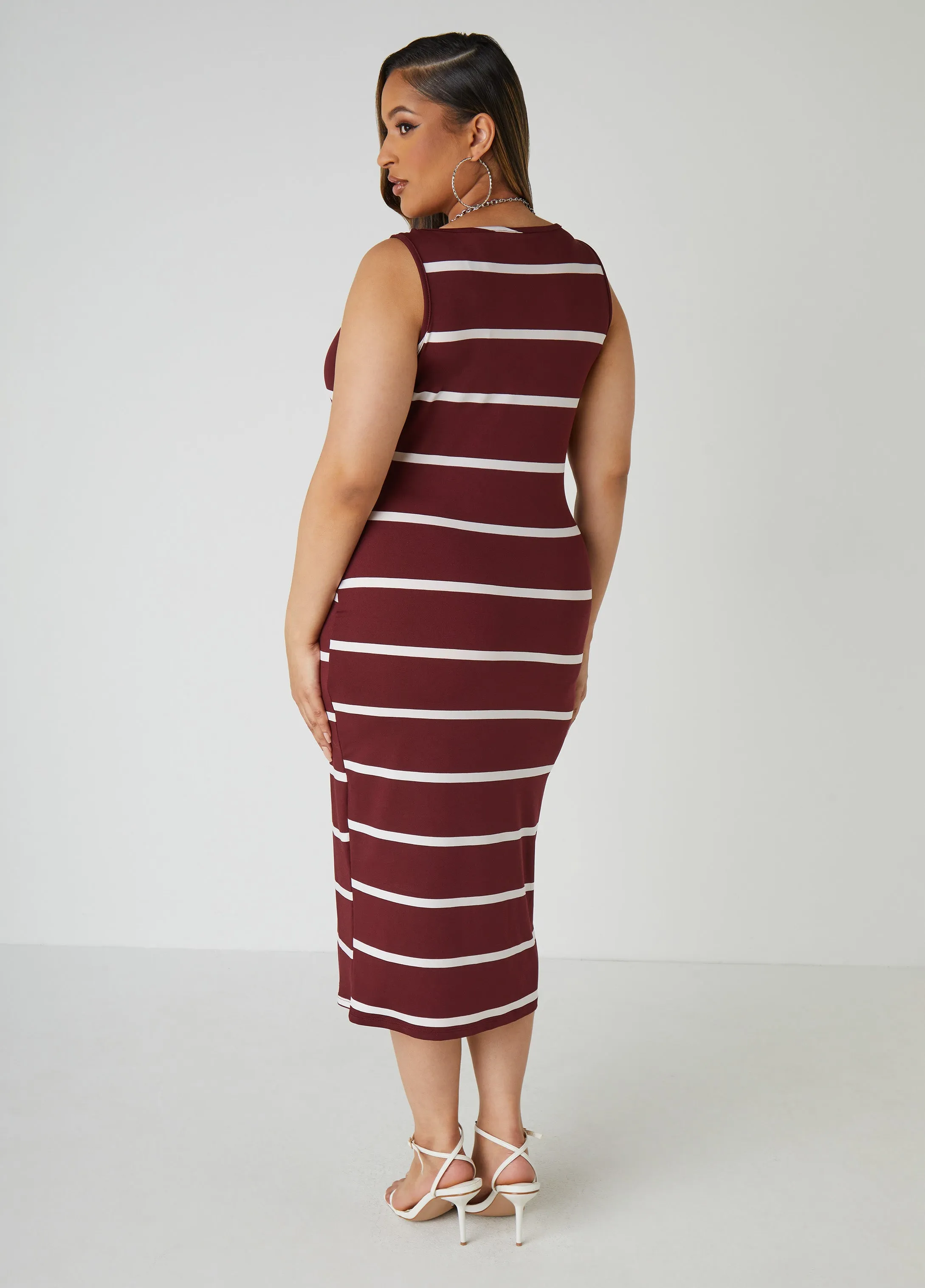 Striped Midi Tank Dress sold by Ashley Stewart product image thumbnail 2