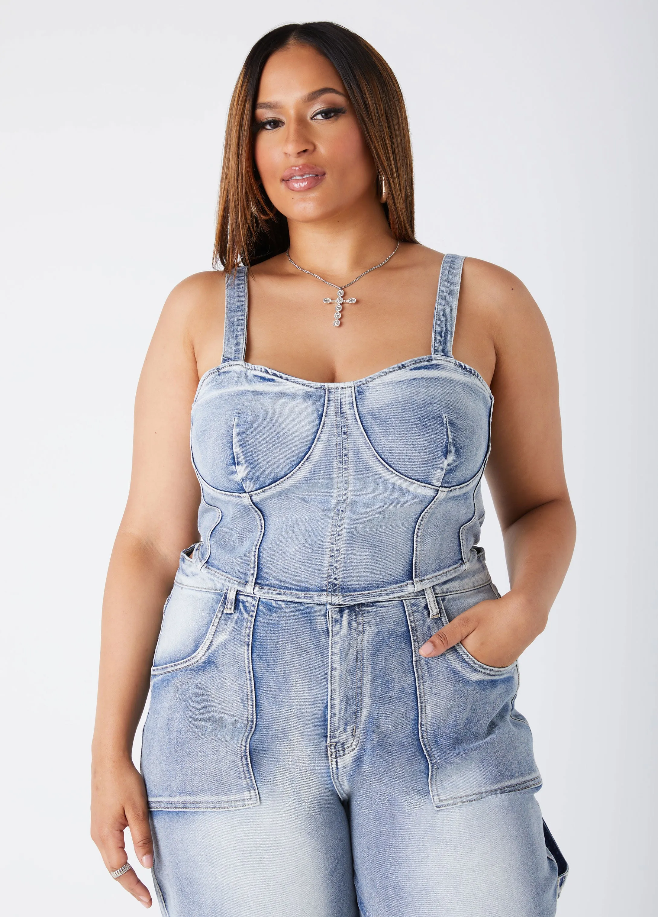 Denim Bustier sold by Ashley Stewart