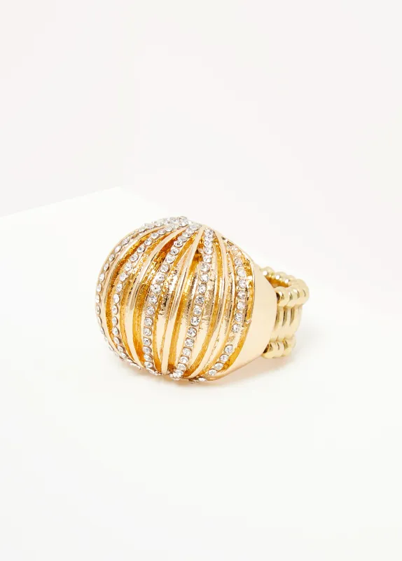 Textured Gold Tone Stretch Ring sold by Ashley Stewart