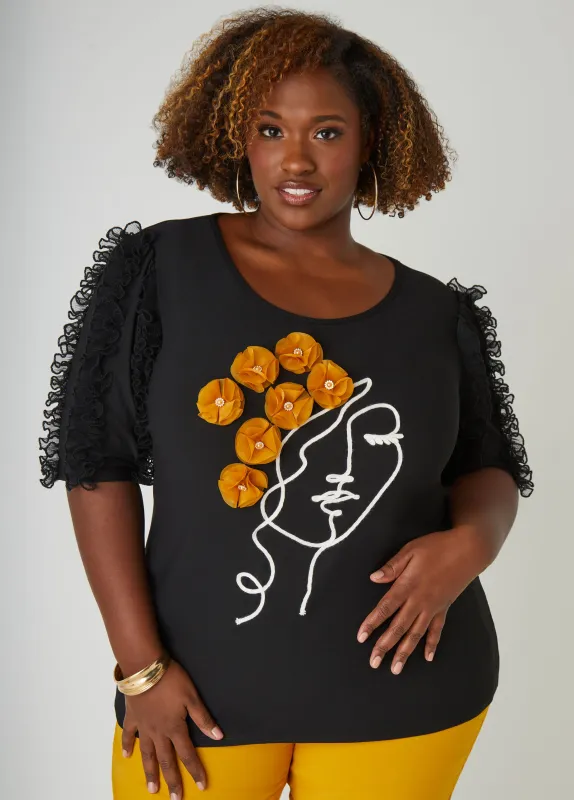 Ruffled Profile Top sold by Ashley Stewart