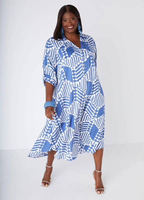 Printed Midaxi Shirtdress sold by Ashley Stewart