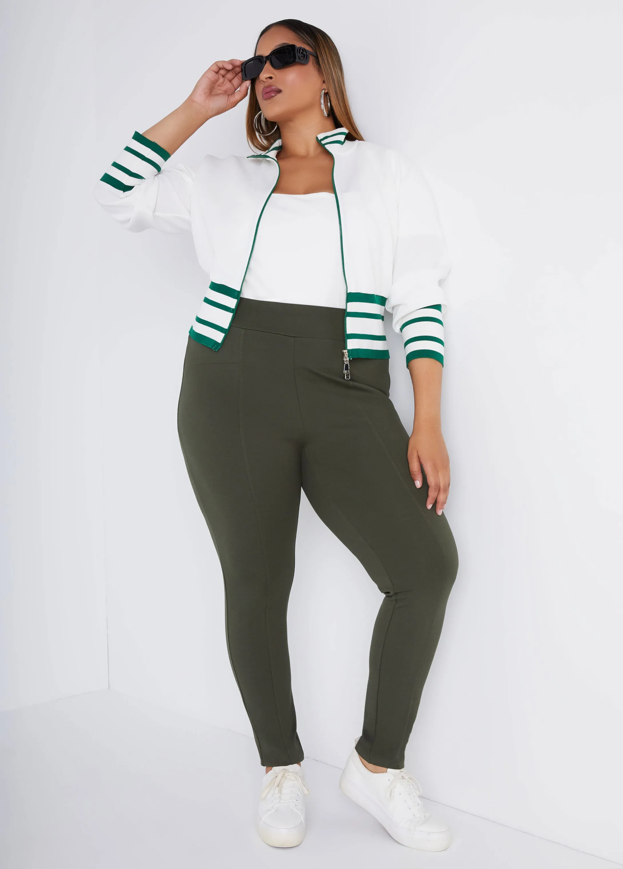 Seamed Ponte Leggings sold by Ashley Stewart product image thumbnail 3