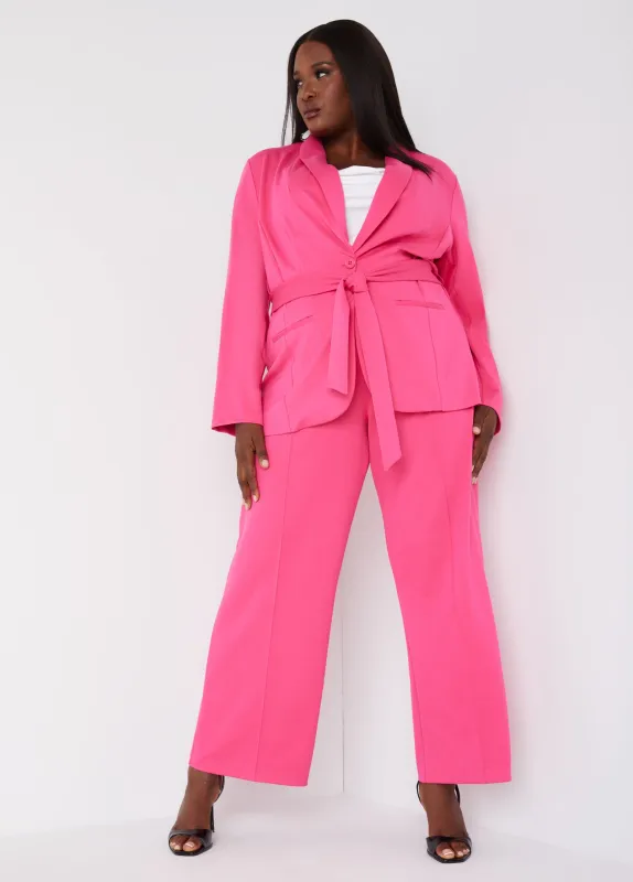 High Waist Ponte Straight Leg Pants sold by Ashley Stewart