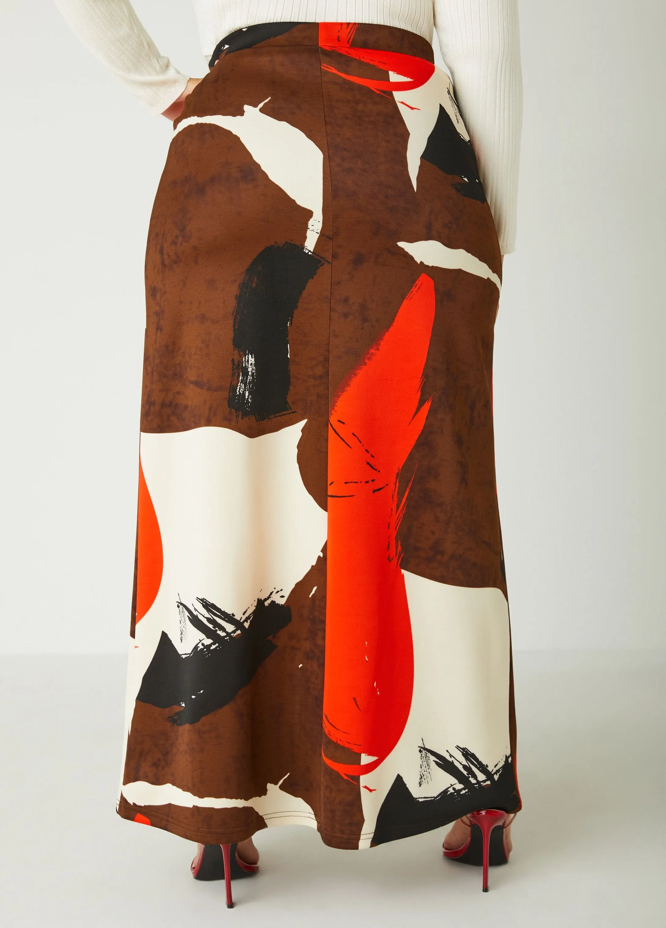 Abstract Print Scuba Maxi Skirt sold by Ashley Stewart product image thumbnail 2