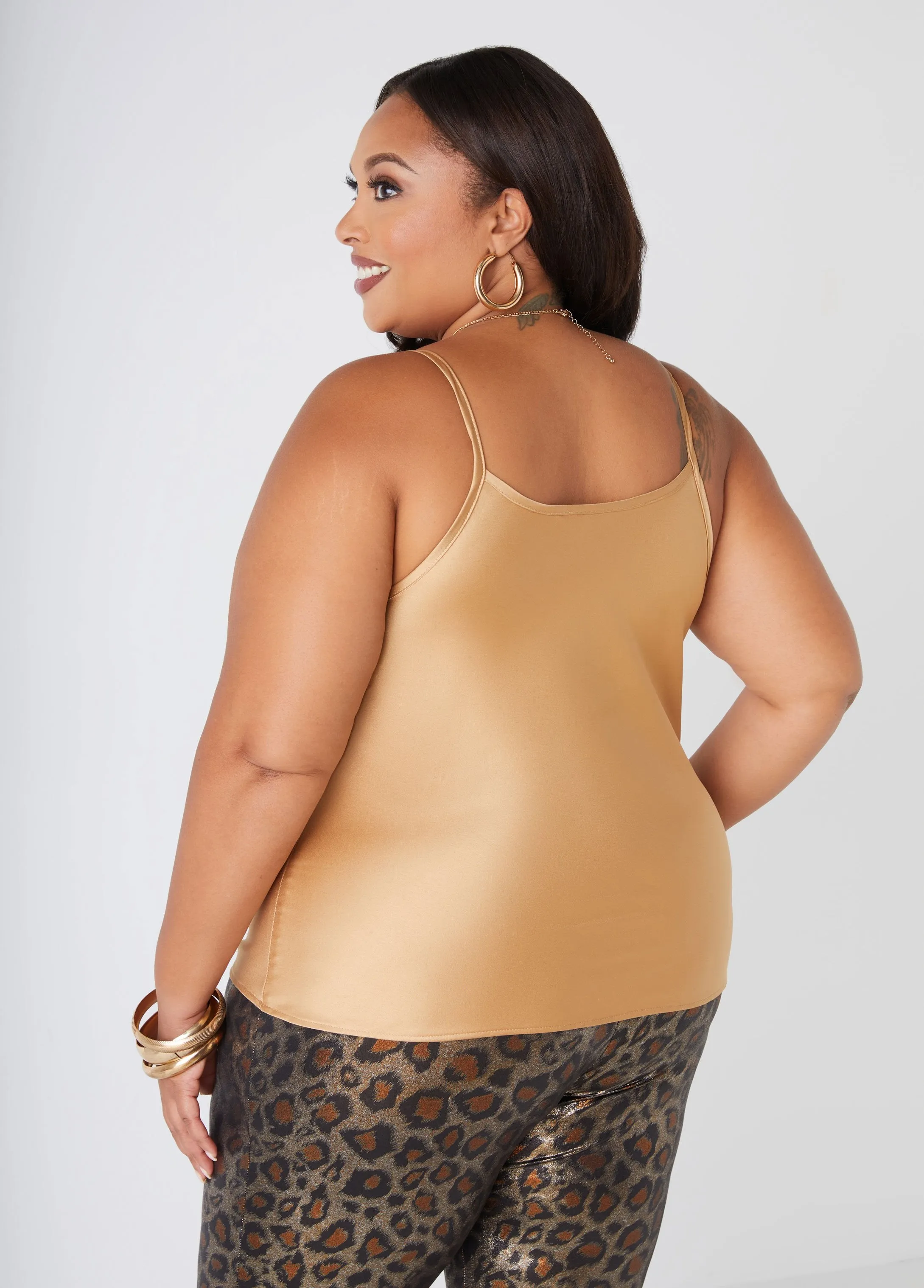 Cowl Neck Satin Cami sold by Ashley Stewart product image thumbnail 2