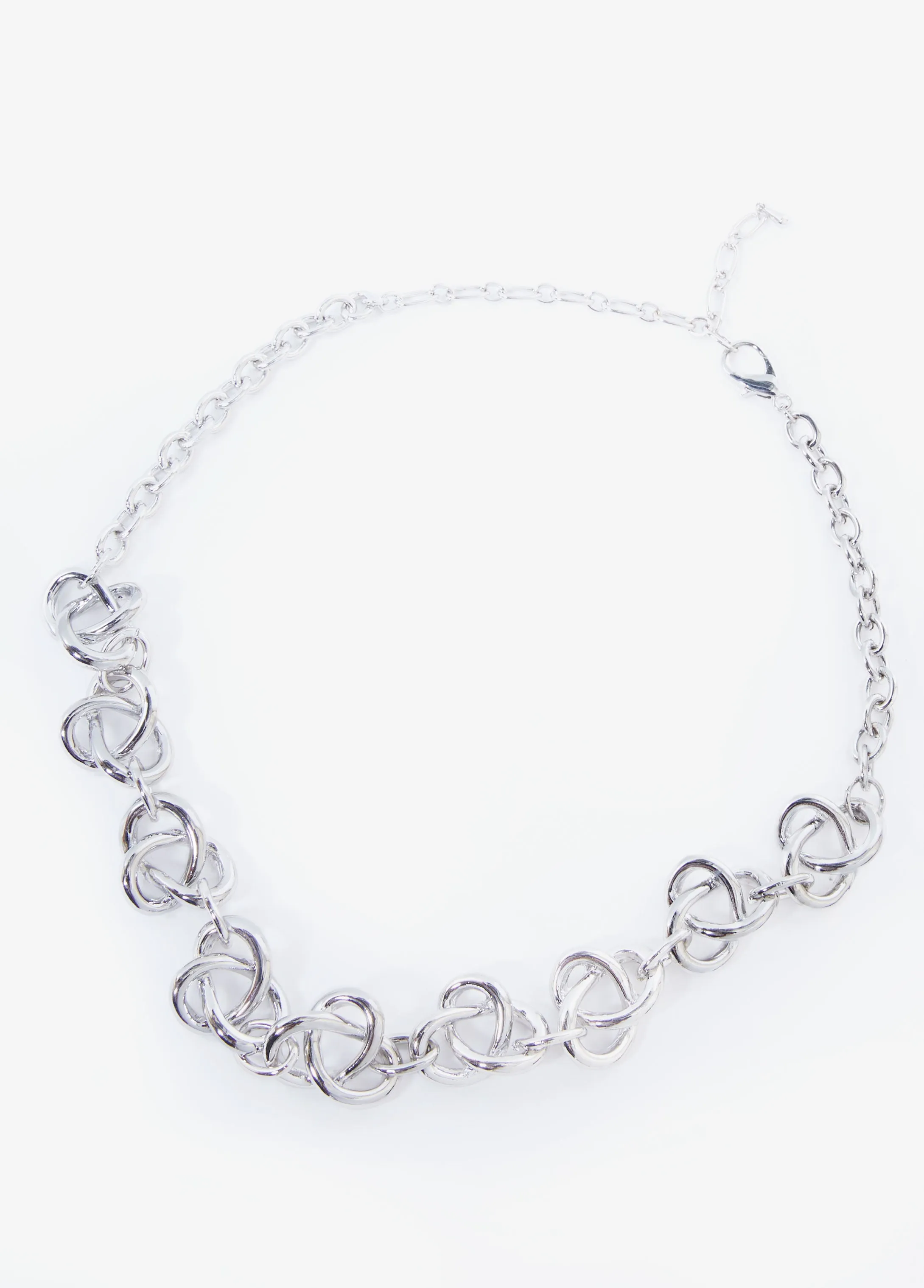 Knotted Silver Tone Necklace sold by Ashley Stewart product image thumbnail 2