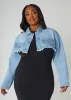Frayed Crop Denim Jacket sold by Ashley Stewart