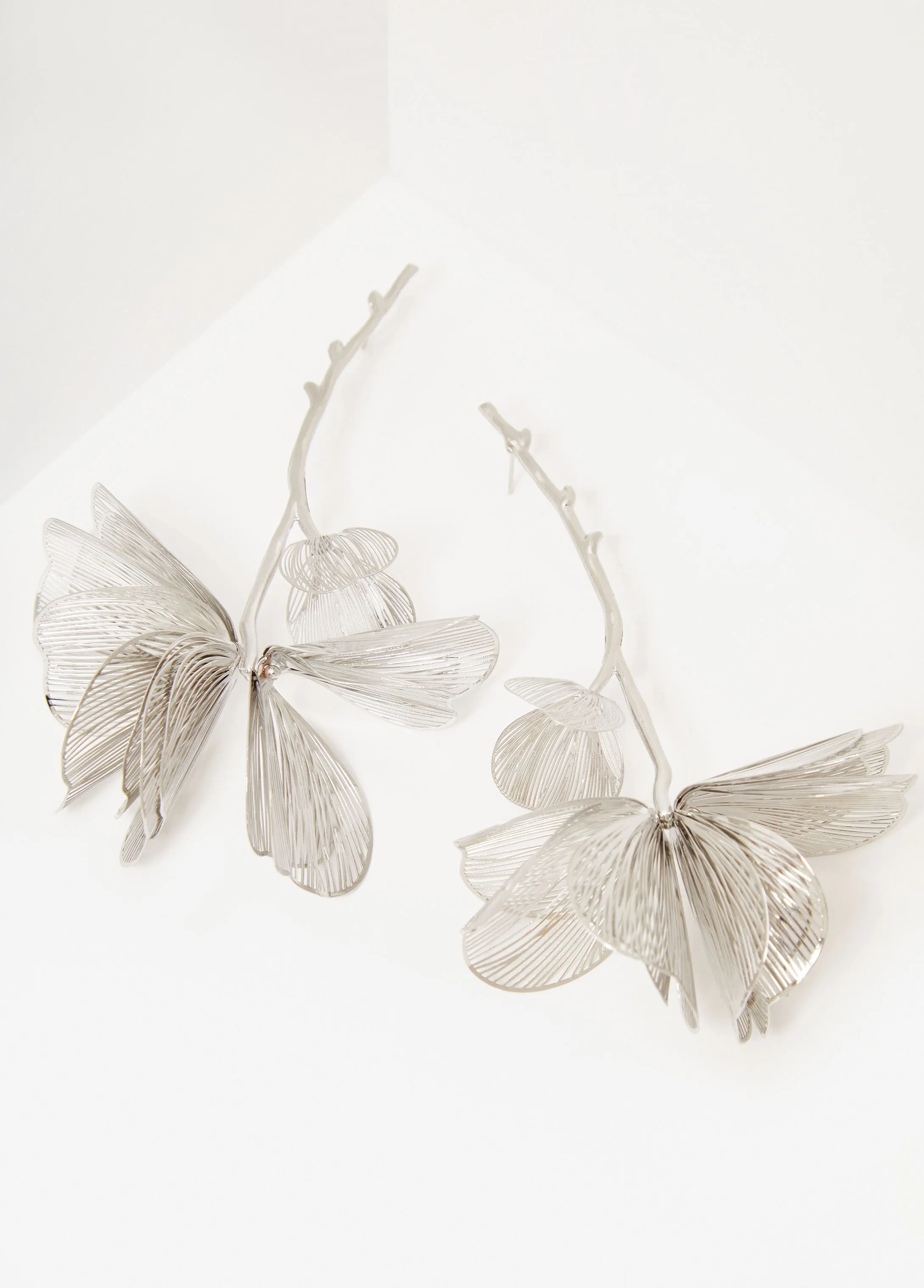 Silver Tone Flower Earrings sold by Ashley Stewart product image thumbnail 2