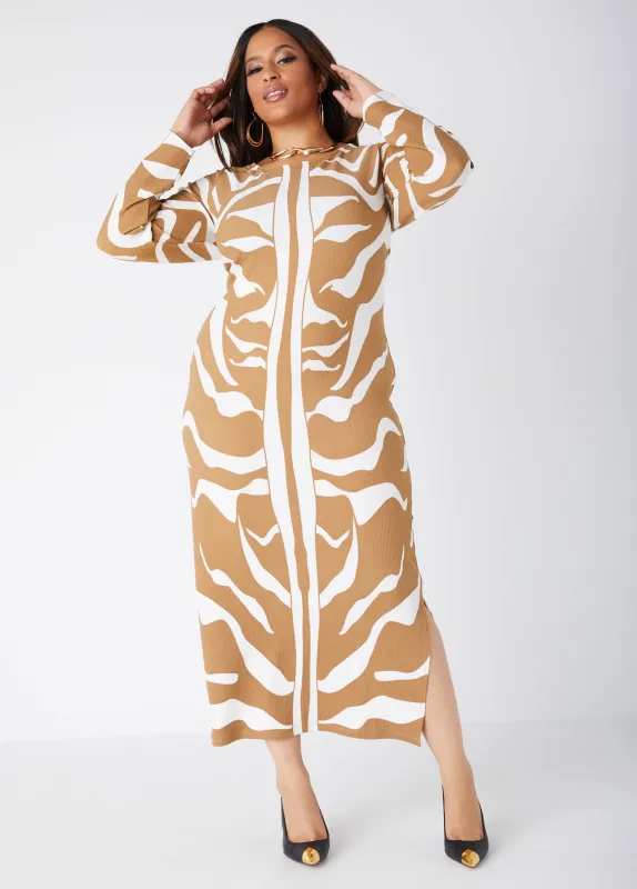 Textured Printed Sheath Dress sold by Ashley Stewart