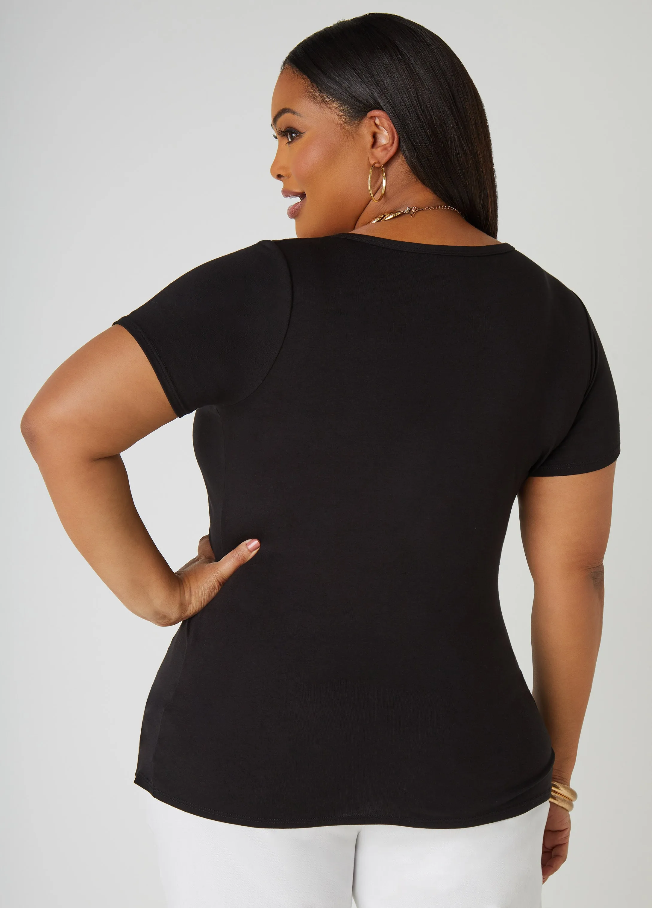 Blessed Metallic Graphic Tee sold by Ashley Stewart product image thumbnail 2