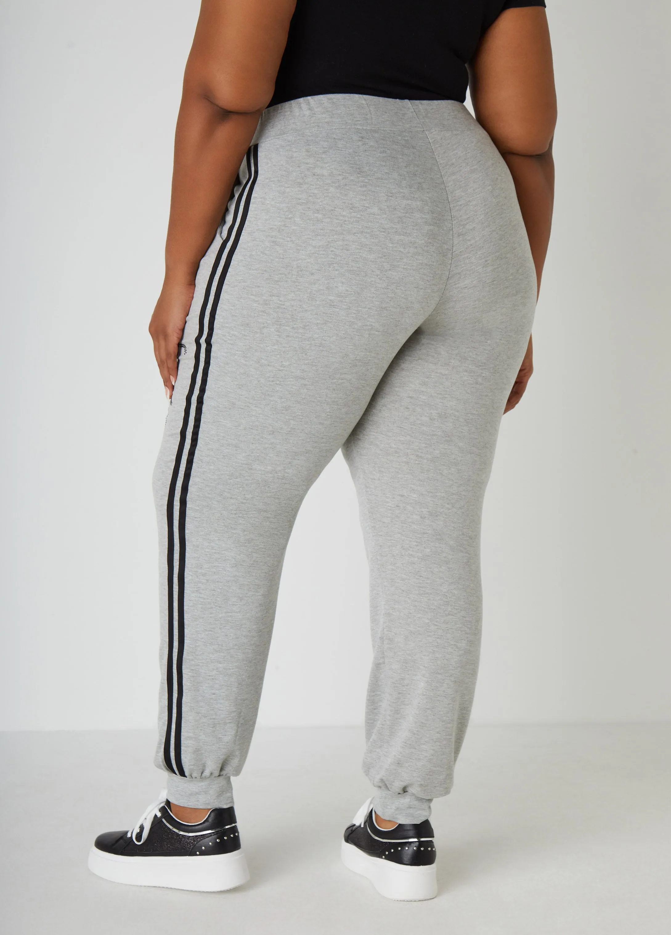 Faith Crystal Embellished Joggers sold by Ashley Stewart product image thumbnail 2