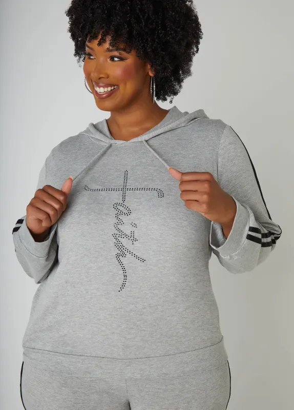 Faith Crystal Embellished Pullover sold by Ashley Stewart