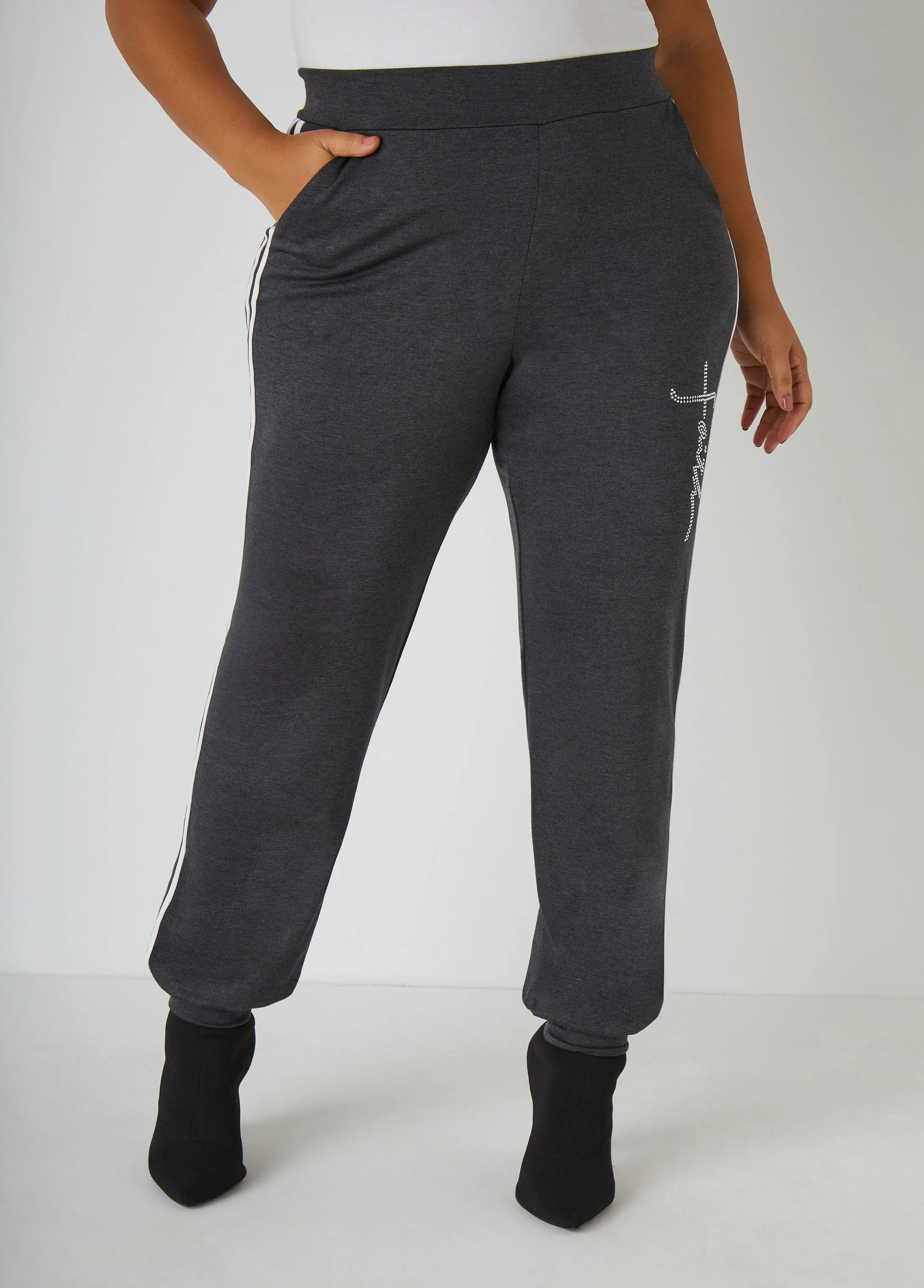 Faith Crystal Joggers sold by Ashley Stewart product image thumbnail 4