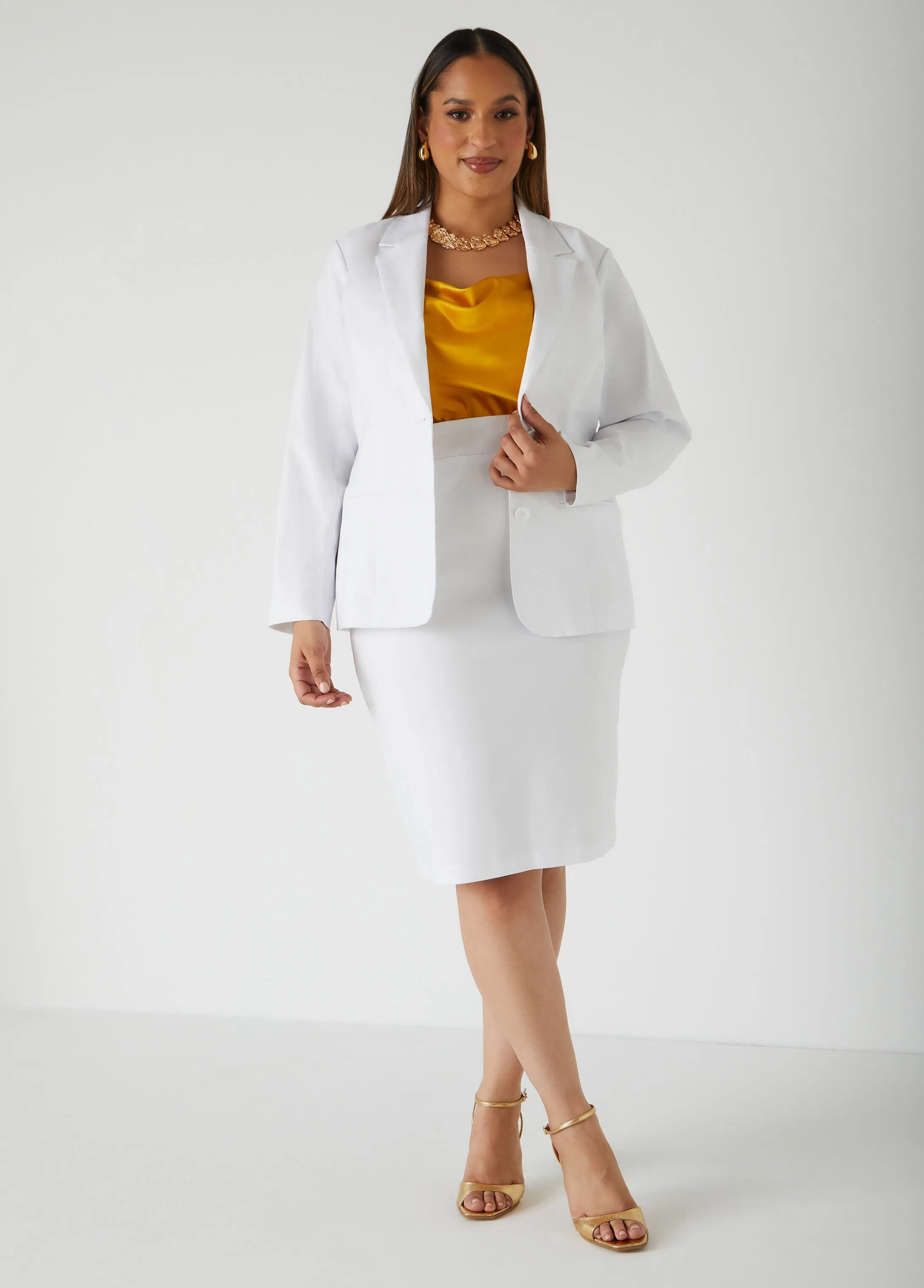 Millennium Button Front Blazer sold by Ashley Stewart product image thumbnail 4