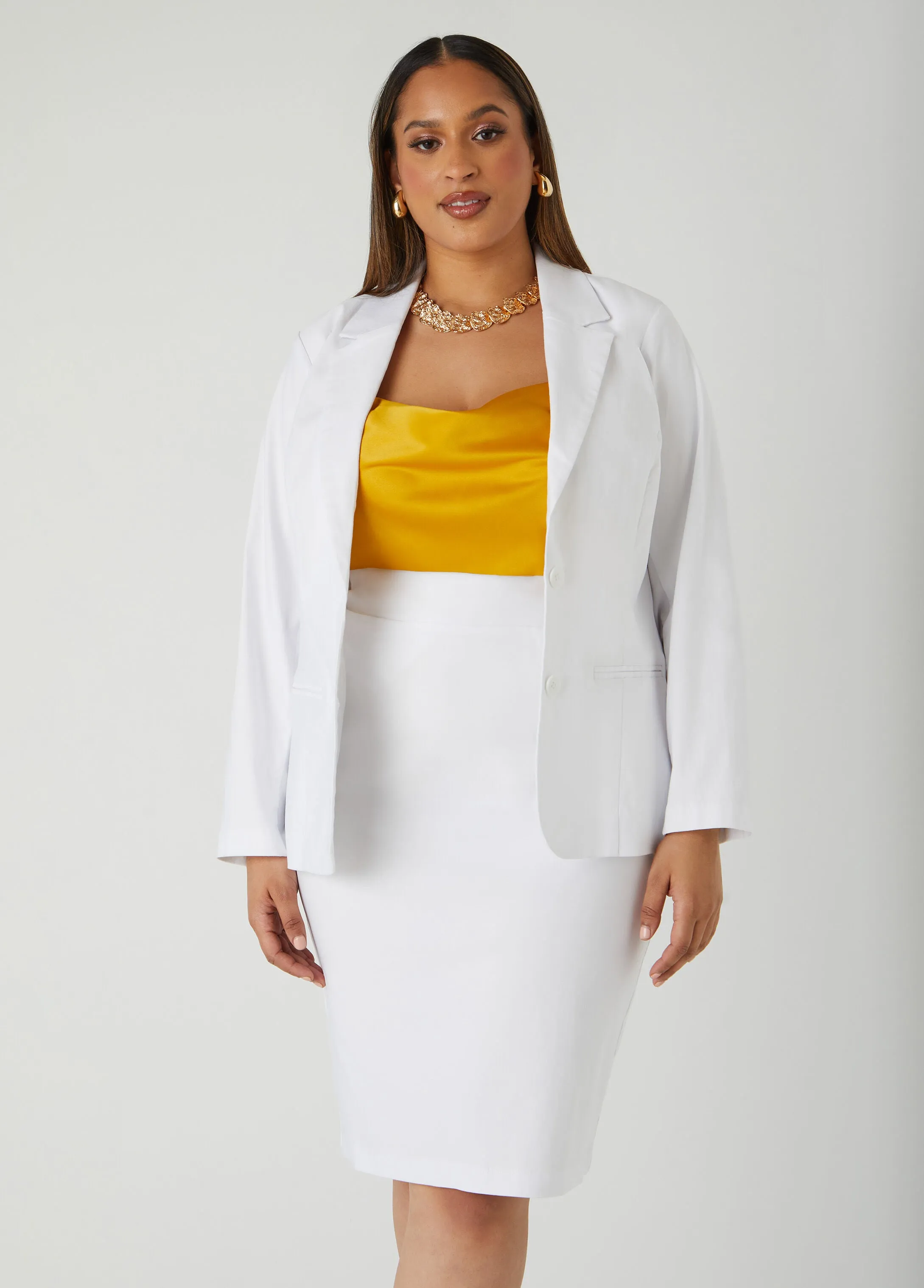 Millennium Button Front Blazer sold by Ashley Stewart