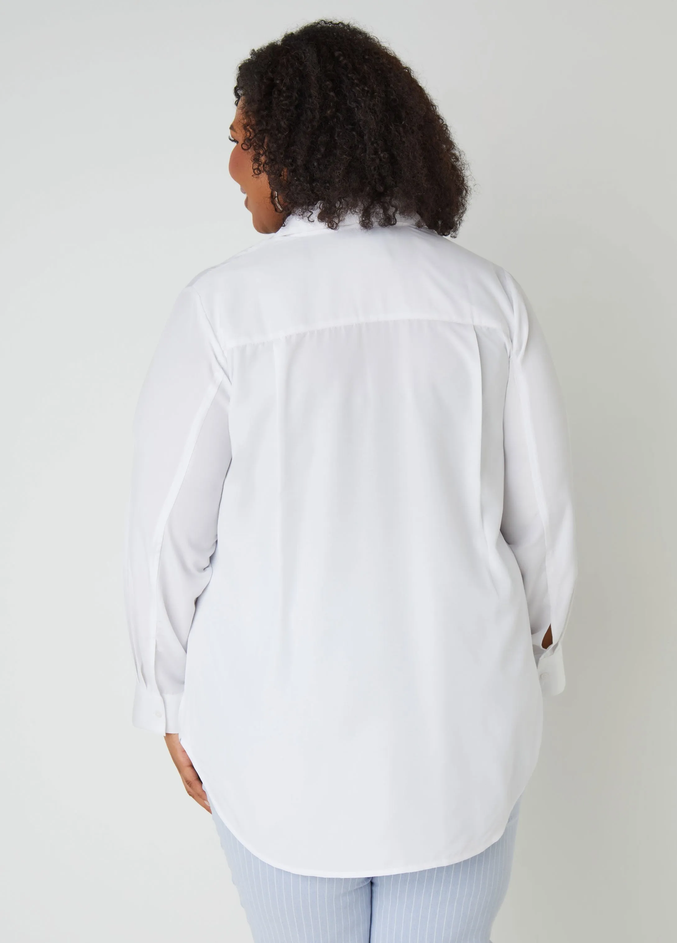 Collared Button Front Shirt sold by Ashley Stewart product image thumbnail 2
