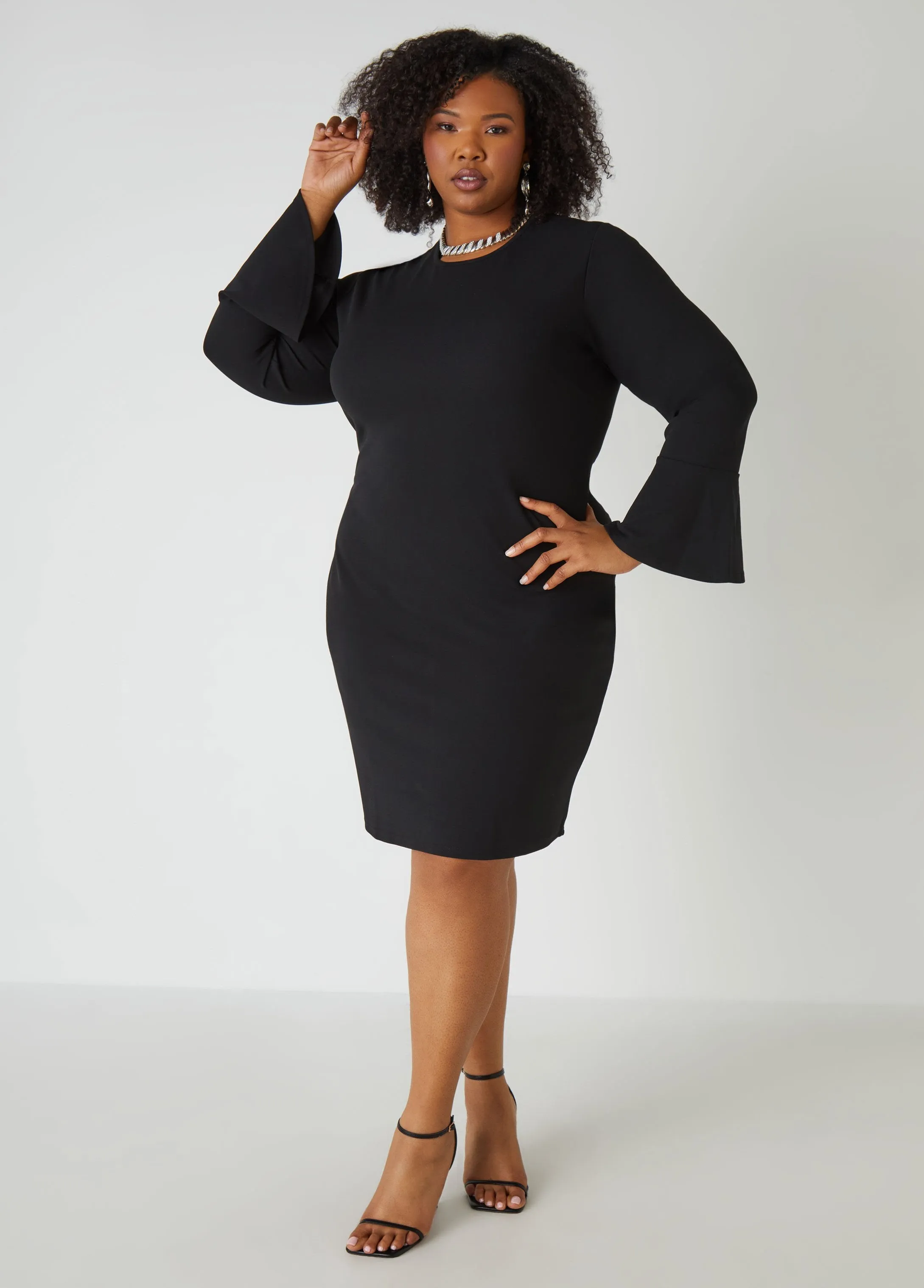 Bell Sleeved Sheath Dress sold by Ashley Stewart product image thumbnail 3