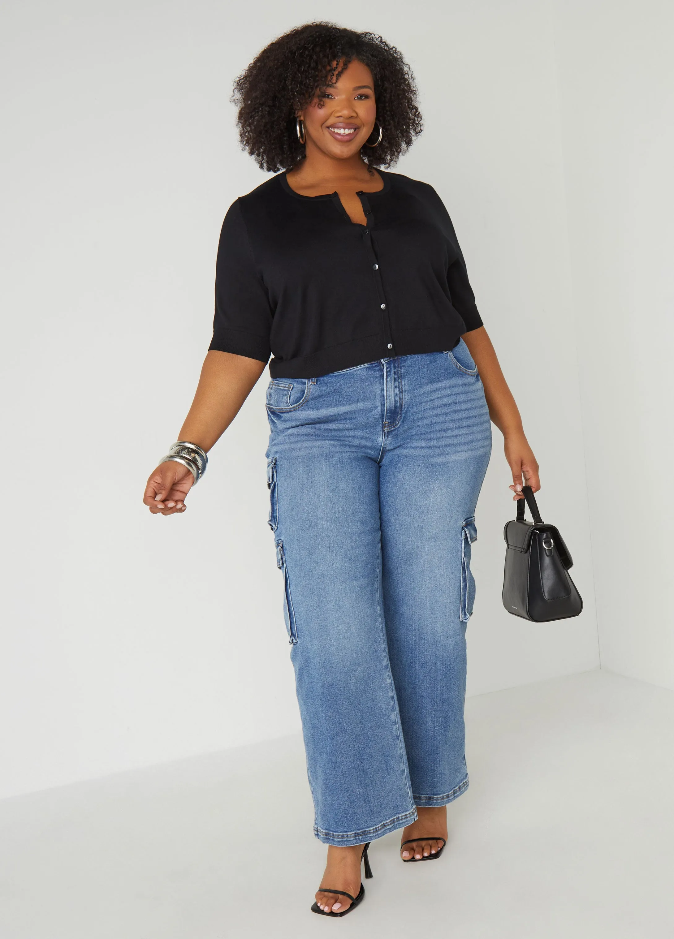 Cropped Cardigan sold by Ashley Stewart product image thumbnail 3