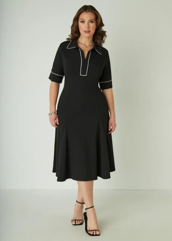 Piped Midi A Line Dress sold by Ashley Stewart