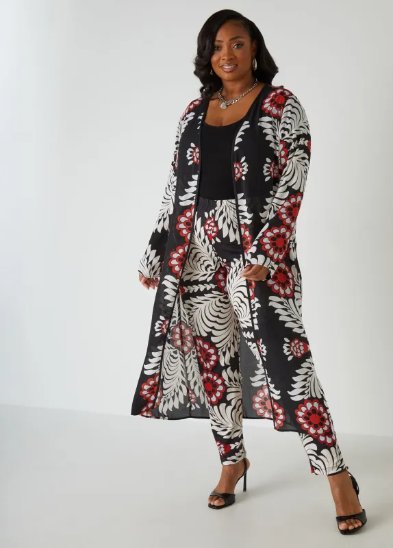 Floral Open Front Duster sold by Ashley Stewart