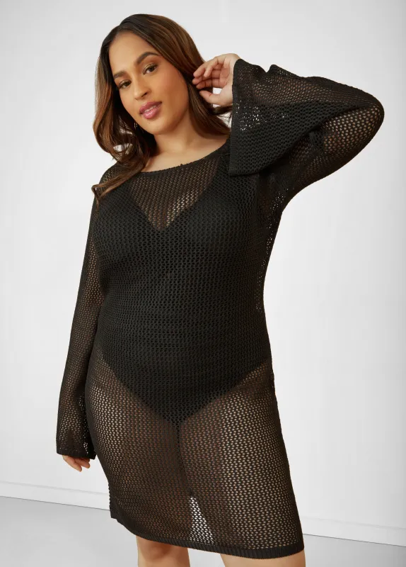 Open Back Knit Cover Up sold by Ashley Stewart