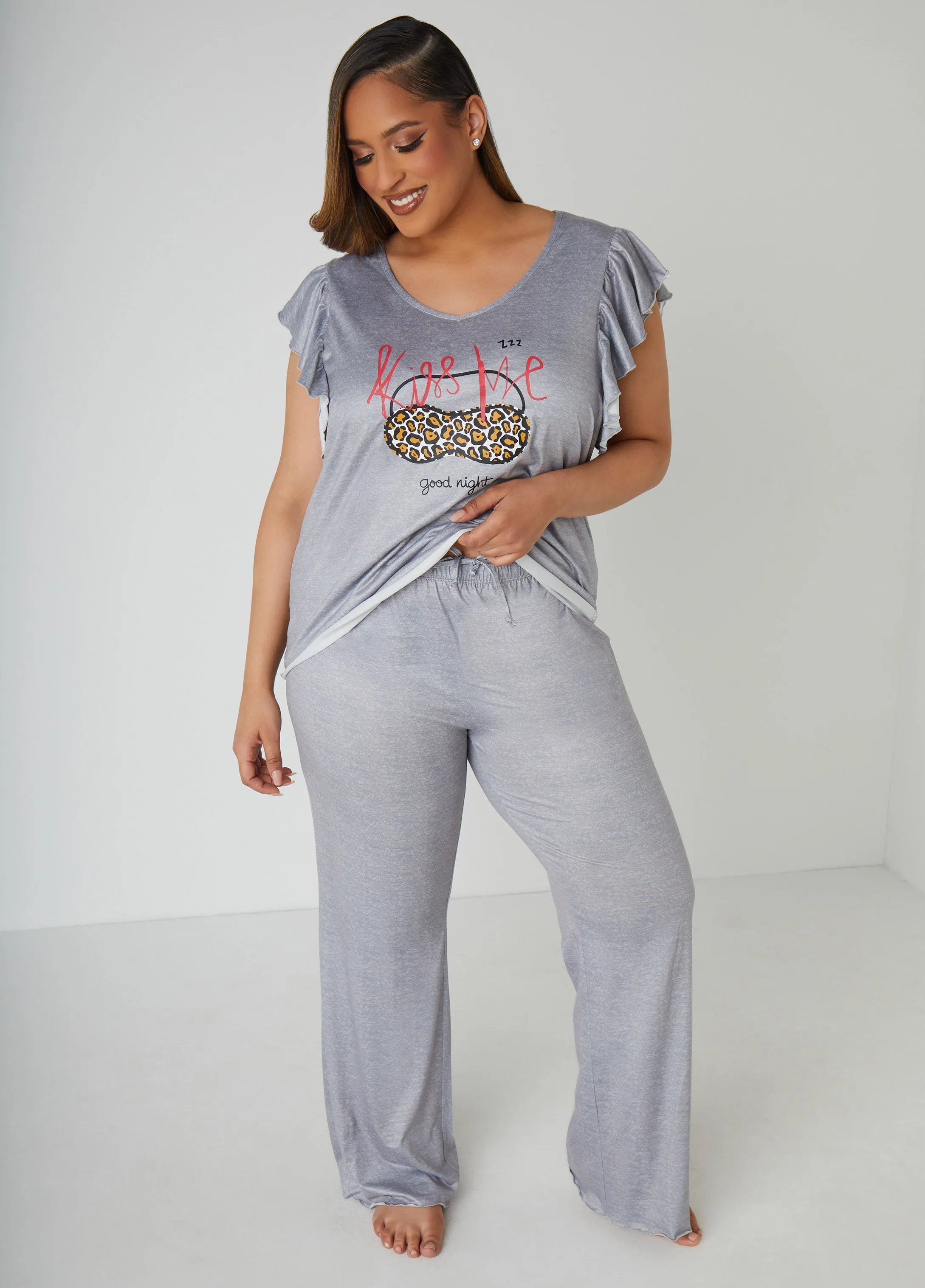 Cozy Couture Kiss Pajamas Set sold by Ashley Stewart product image thumbnail 3