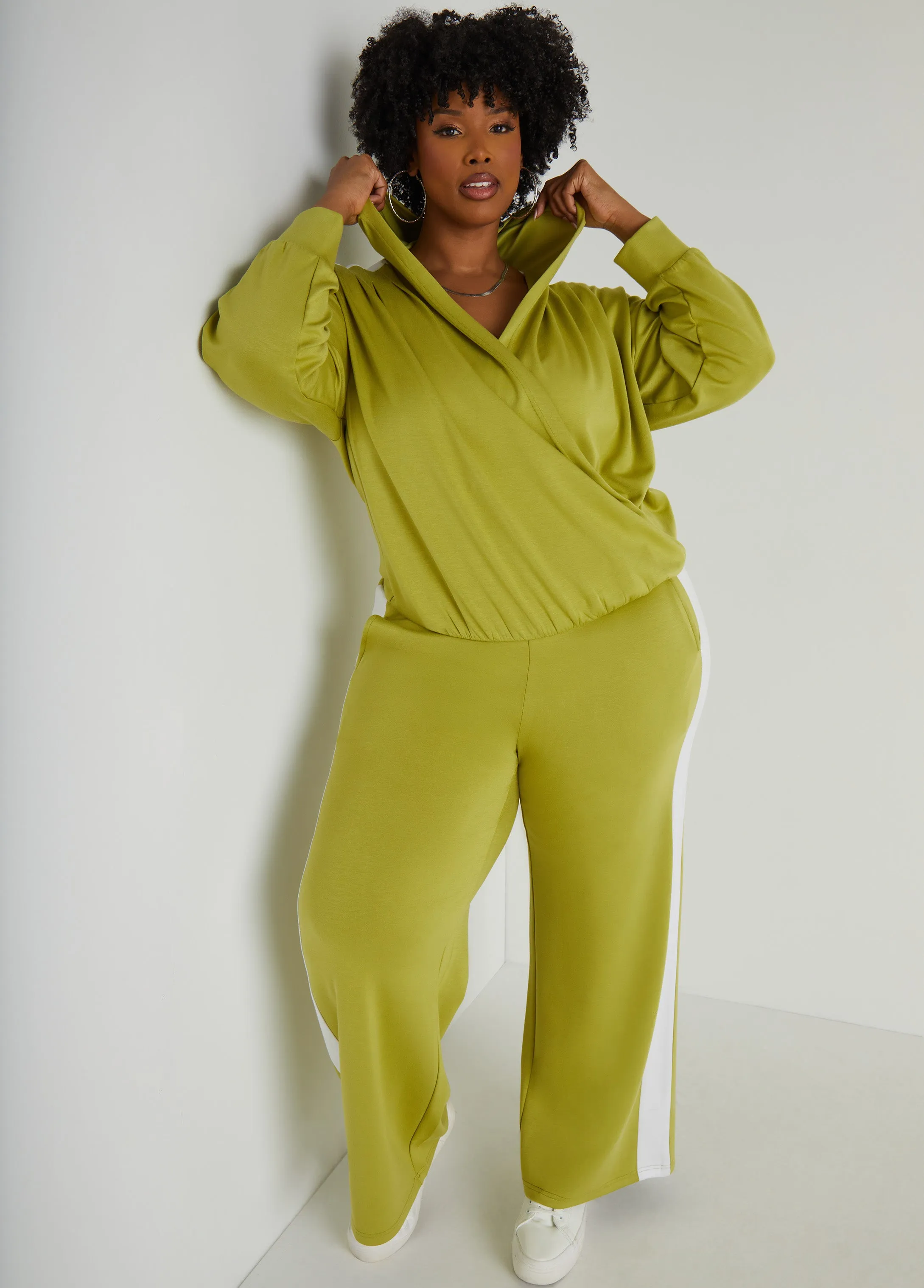 Striped Straight Leg Track Pants sold by Ashley Stewart product image thumbnail 5