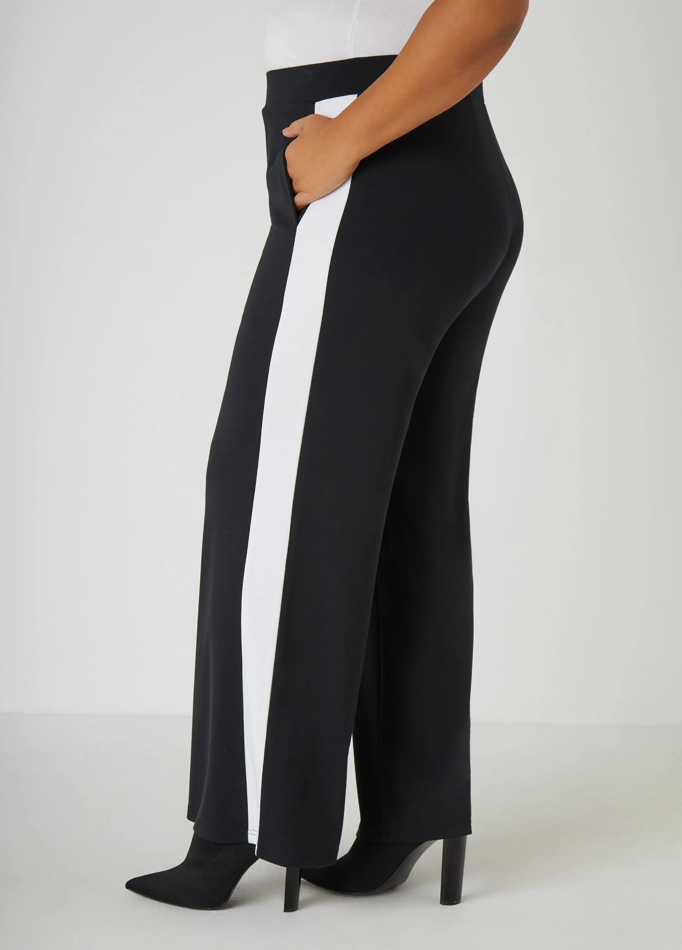 Striped Straight Leg Track Pants sold by Ashley Stewart product image thumbnail 3