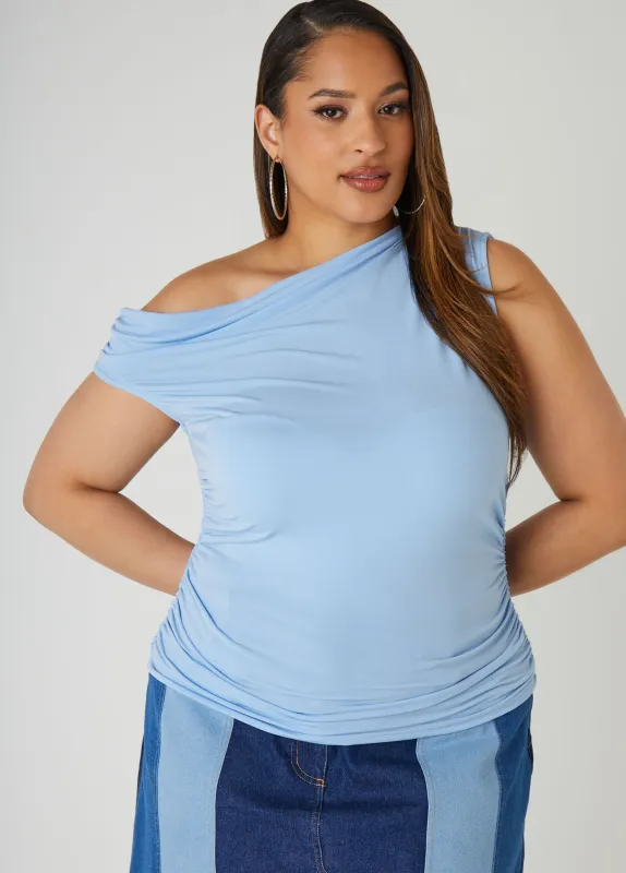 Ruched Off The Shoulder Top sold by Ashley Stewart