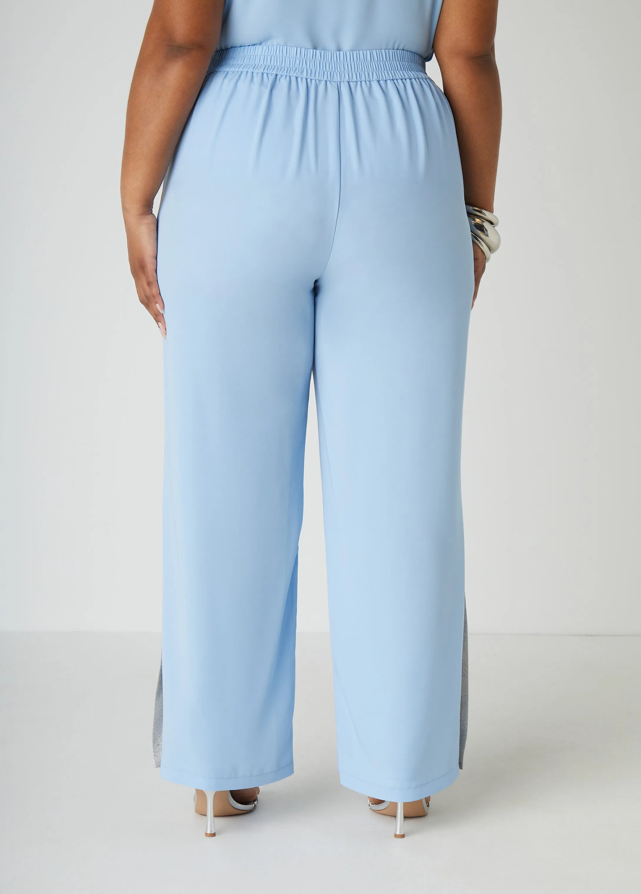 Metallic Trimmed Split Side Pants sold by Ashley Stewart product image thumbnail 2
