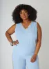 Metallic Trimmed V Neck Top sold by Ashley Stewart