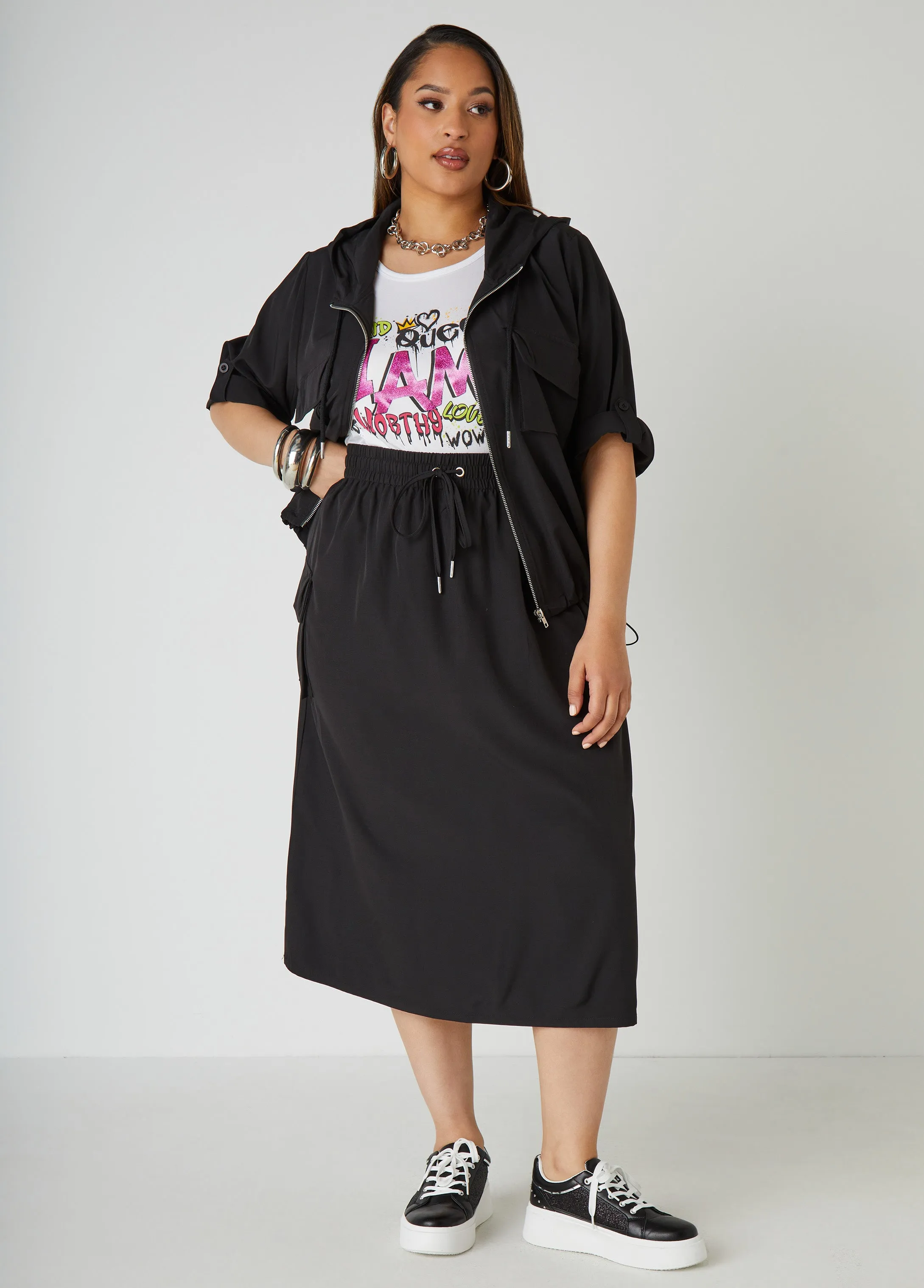 Midi Cargo Skirt sold by Ashley Stewart