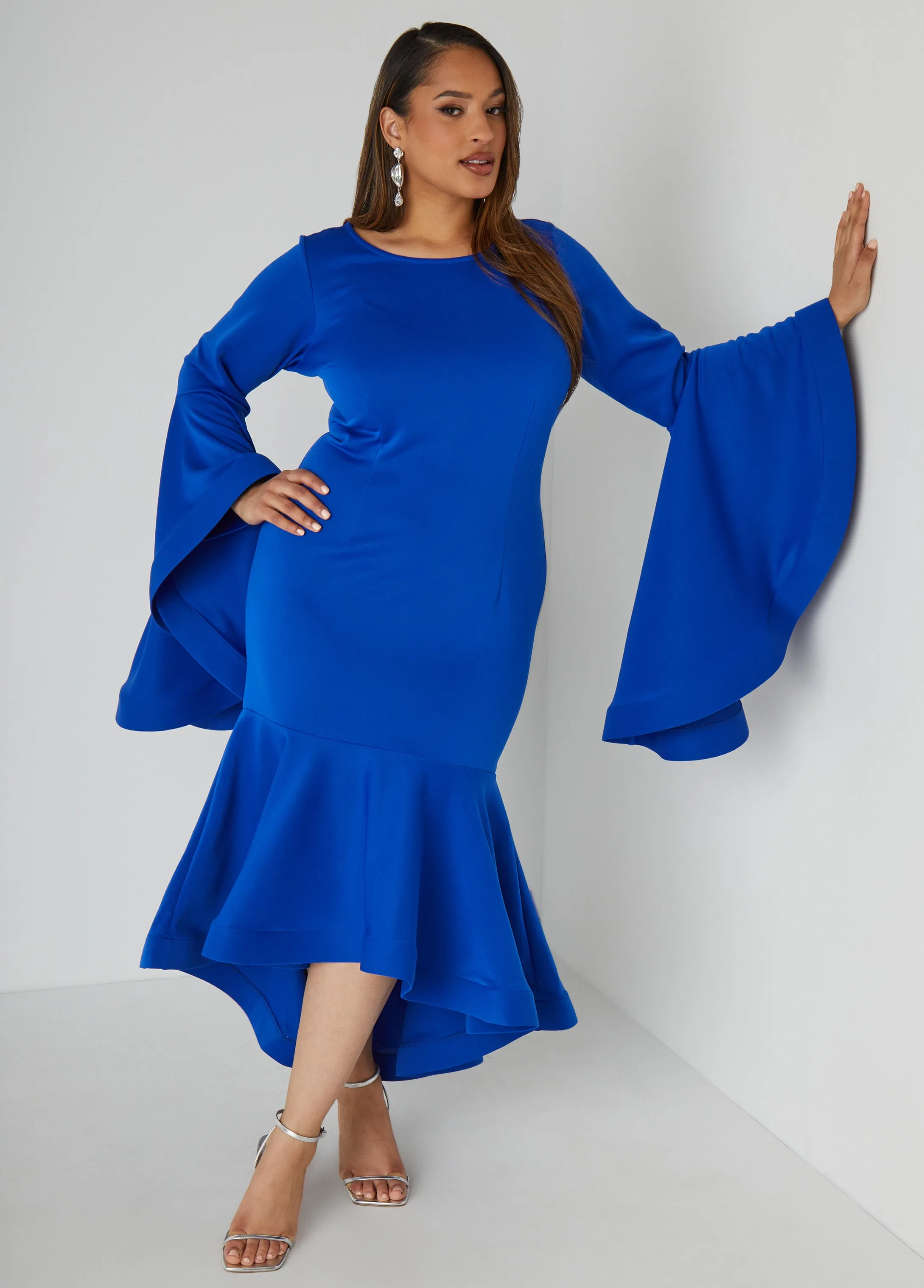 Drama Sleeved Mermaid Evening Gown sold by Ashley Stewart product image thumbnail 5