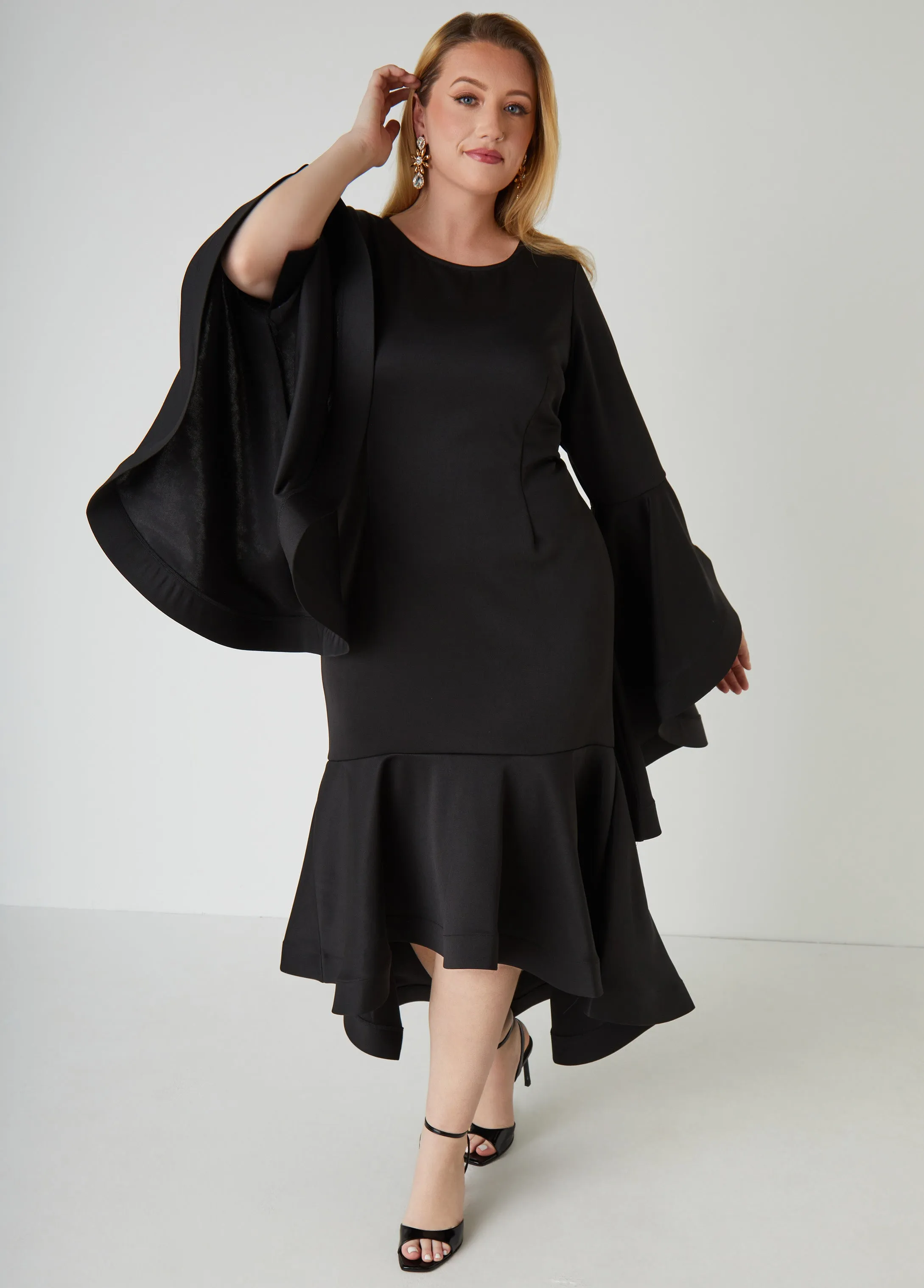 Drama Sleeved Mermaid Evening Gown sold by Ashley Stewart product image thumbnail 3