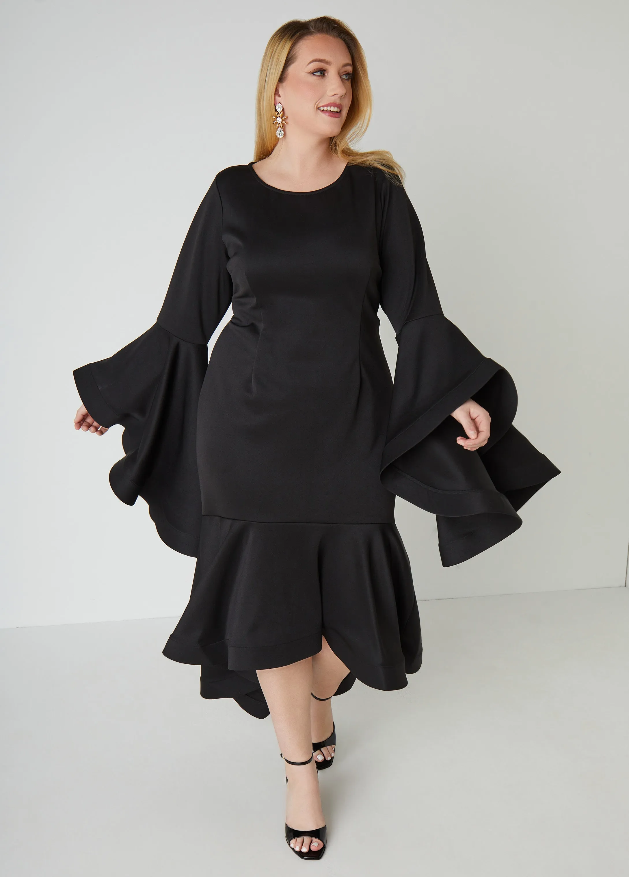 Drama Sleeved Mermaid Evening Gown sold by Ashley Stewart