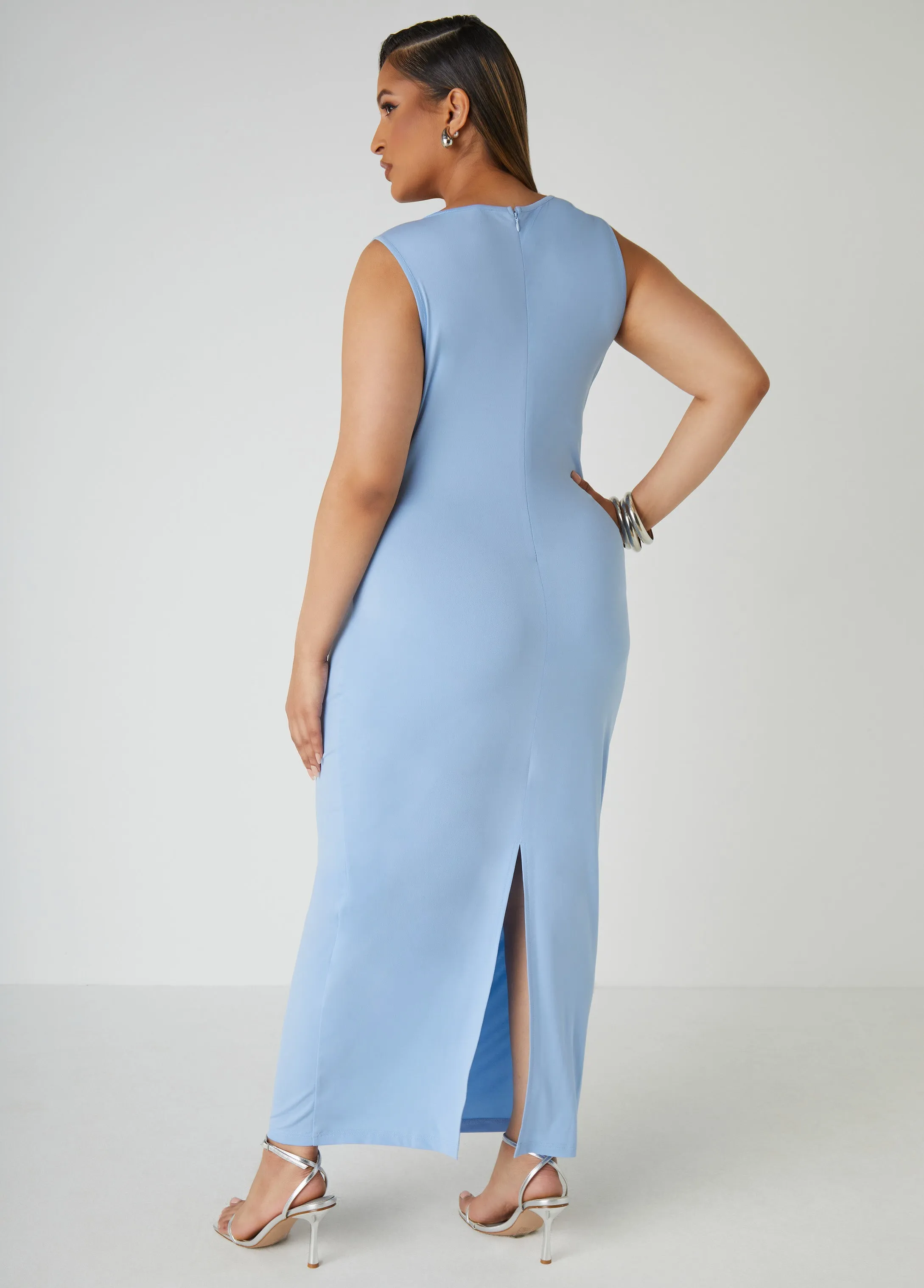 Ruched Knit Maxi Dress sold by Ashley Stewart product image thumbnail 2
