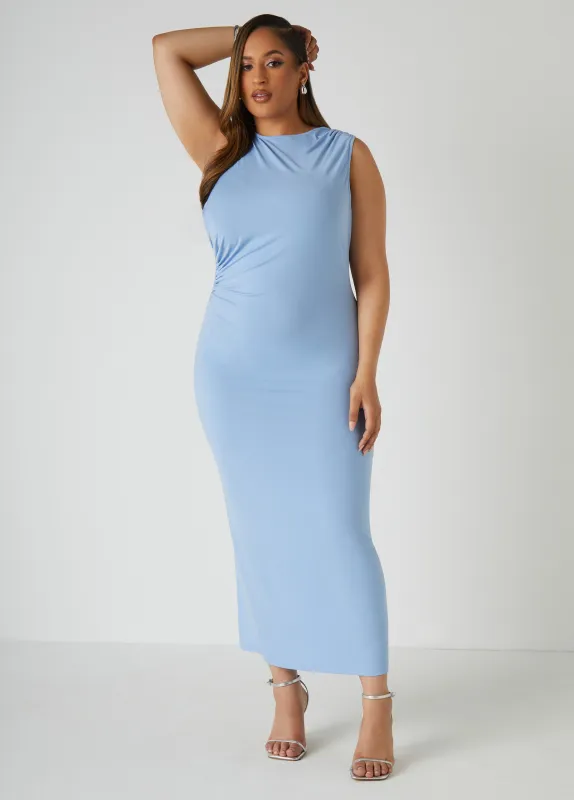 Ruched Knit Maxi Dress sold by Ashley Stewart